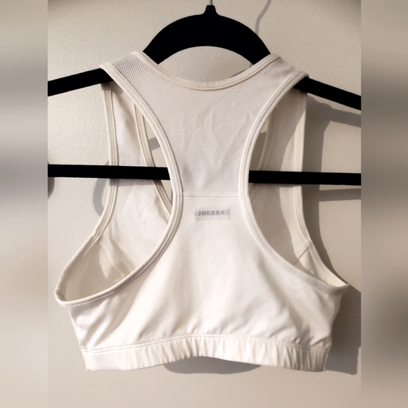 Authentic Jog Bras, NWOT, Front Zip, Full Support, Gray & White, Small - Picture 3 of 4